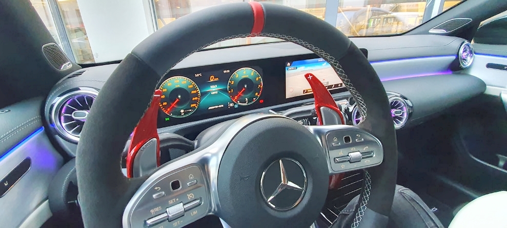 Ledereinfassung Lenkrad Mercedes in Leder